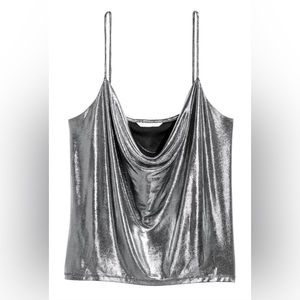 Liquid Silver Draped Tank